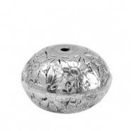 Metallook kralen disc flower Antiek zilver