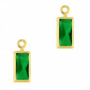 Hanger van crystal glas rectangle Classic green-gold