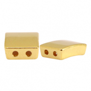 Metaal kralen DQ duo rectangle Goud (nikkelvrij)