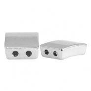 Metaal kralen DQ duo rectangle Antiek zilver (nikkelvrij)
