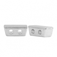 Metaal kralen DQ duo rectangle Antiek zilver (nikkelvrij)