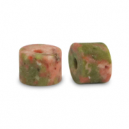 Disc natuursteen kralen graniet 3x2mm Red-olive green