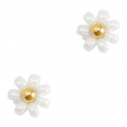 Miyuki bloemen kralen 8mm White-gold