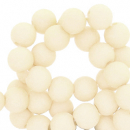 6 mm kralen van acryl matt Cashmere white