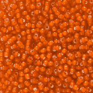 Rocailles Preciosa Ornela 8/0-95036 White lining-rumba orange