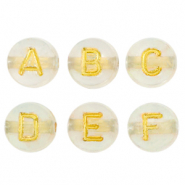 Acryl letterkralen Gold transparent