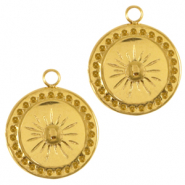 Bedels van Stainless steel Roestvrij staal (RVS) sun Goud