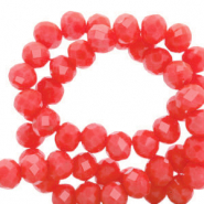 Facet kralen top quality disc 6x4mm Vermilion red-pearl shine coating