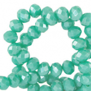 Facet kralen top quality disc 4x3mm Erin green-pearl shine coating