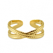 Ringen van Stainless steel Roestvrij staal (RVS) Goud