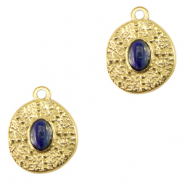 Bedels van Stainless steel Roestvrij staal (RVS) irregular met natuursteen Gold-dark blue