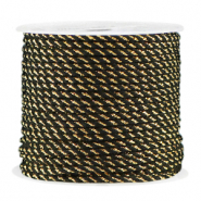 Macram&eacute; twisted draad 2mm Gold-black