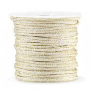 Macram&eacute; gevlochten draad 2mm Gold-ivory