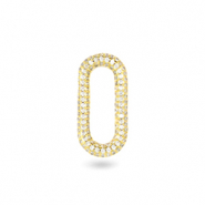 Zirkonia oval tussenstuk Gold