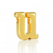 Metaal letterkralen DQ U Goud (nikkelvrij)