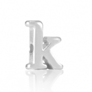 Metaal letterkralen DQ K Antiek zilver (nikkelvrij)