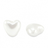 Zoetwaterparels imitatie heart White