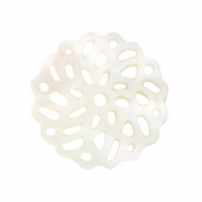 Schelp hanger special mandala 17mm White (natuurlijke kleur)