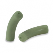 Kralen van acryl tube Vintage olive green