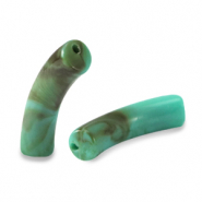 Kralen van acryl tube Turquoise marble