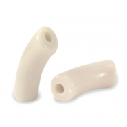 Kralen van acryl tube Latte beige