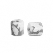 Disc natuursteen kralen magnesiet 2x2mm Marble white