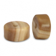 Disc natuursteen kralen calciet 4x2mm Brown