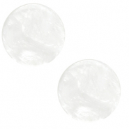 12 mm platte Polaris Elements cabochon Jais White