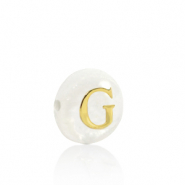 Schelp kralen letter G Gold-white (natuurlijke kleur)