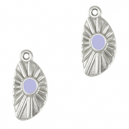 Metaal bedels DQ irregular Antiek zilver-lavender purple (nikkelvrij)