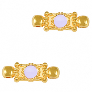 Metaal bedels DQ connector Goud-lavender purple (nikkelvrij)