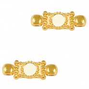 Metaal bedels DQ connector Goud-ivory white (nikkelvrij)