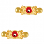 Metaal bedels DQ tussenstuk evil eye Goud-red (nikkelvrij)