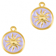 Metaal bedels DQ sun Goud-lavender purple (nikkelvrij)