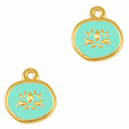 Metaal bedels DQ lotus Goud-veraman blue (nikkelvrij)
