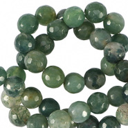 Kralen natuursteen chalcedoon (jaspis) 6mm facet geslepen Moss green
