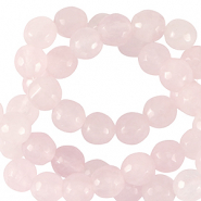 Kralen natuursteen melkkwarts 6mm facet geslepen Sweet rose