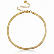 Enkelbandjes van Stainless steel Roestvrij staal (RVS) schakel snake Goud