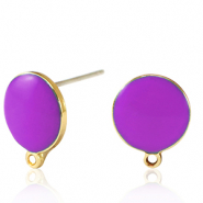 Metaal onderdelen DQ oorstekers Goud-purple (nikkelvrij)