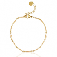 Armbanden van Stainless steel Roestvrij staal (RVS) Latte beige-gold