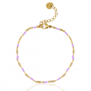 Armbanden van Stainless steel Roestvrij staal (RVS) Lilac-gold
