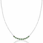 Kettingen van Stainless steel Roestvrij staal (RVS) Emerald green-silver