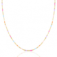 Kettingen van Stainless steel Roestvrij staal (RVS) Neon multicolour-gold