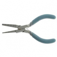 Beadsmith Square Rite tang met veer Turquoise-zilver