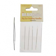 Beadsmith Beading naald met groot oog 6cm Zilver