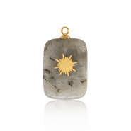Bedels van Stainless steel Roestvrij staal (RVS) rechthoek zon Gold-grey
