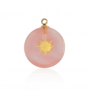 Bedels van Stainless steel Roestvrij staal (RVS) zon Gold-pink