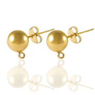 Oorbellen / oorstekers van Stainless steel Roestvrij staal (RVS) met oogje 8mm Goud