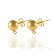 Oorbellen / oorstekers van Stainless steel Roestvrij staal (RVS) met oogje 5mm Goud