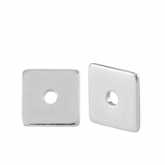 Metaal kralen DQ disc square 7mm Antiek zilver (nikkelvrij)